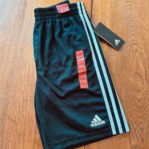 Adidas Boys Classic Black Shorts - Size 10/12 - NWT